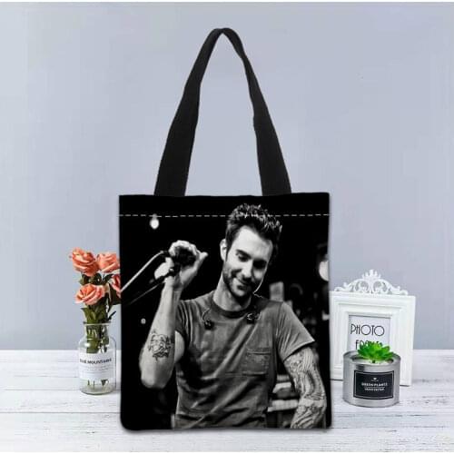 New Custom Adam Levine printed Handbag canvas tote bags shopping travel Casual Useful Shoulder Bag women bag
