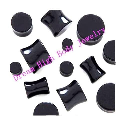 New Arrival Black White UV acrylic Ear EXPANDER Bone Flesh Tunnel Ear Plugs Fashion Body Piercing Jewelry Stud Ring Set Jewelry