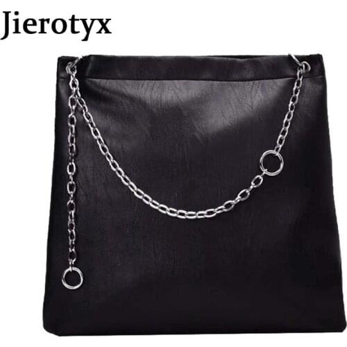 JIEROTYX Casual Large Capacity Totes Designer Chains Women Handbags Luxury Soft Pu Leather Shoulder Crossbody Bags Ladies