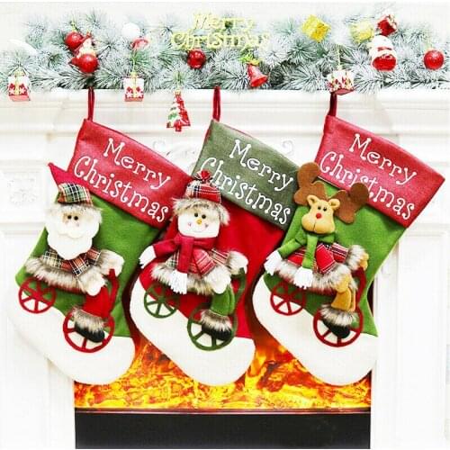 Christmas Red Wine Bottle Covers Bags Dinner Party Table Decoration Home Santa Claus Snowman Reindeer New Year Gift or stocking