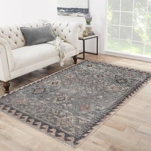 Grey white color shape ethnic patterned carpet modern carpet living room carpet free shipping soft textured carpet