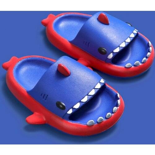 LITTHING Summer Shark Childrens Slippers Rainbow Shoes For Kids Toddler Baby EVA Cartoon Print Cute Flat Heels Beach Sandals