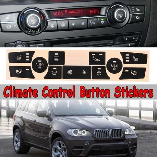 New Car Replacement AC Dash Climate Control Button Repair Stickers For 2007-2013 For BMW X5 Fix Faded Ugly Buttons Car Stickers
