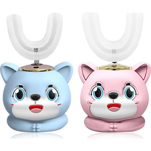 Smart 360 Degress U Sonic Electric Toothbrush Kids Silicone Automatic Ultrasonic Tooth Brush Children Colorful Light Teeth Brush