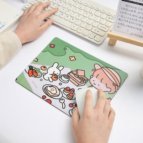 1PC Cartoon Cute Mouse Pad Creative Girl Table Mat Personality Notebook Computer Student with V-line Anti-slip Mouse Pad