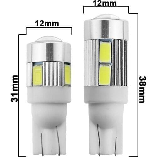 1pcs T10 LED Bulb 12V 7000K Signal Light Car 5W5 W5W LED 10 SMD 6 SMD 5630 Super Bright White Wedge Side Clearance Lamp 194 168