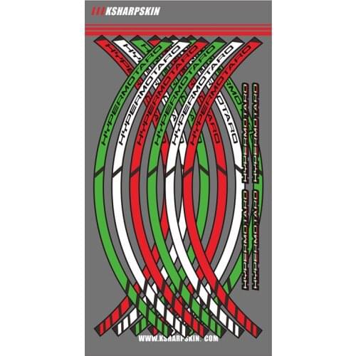 12 Strips Motorcycle Wheel Sticker Reflective Rim Stripe outer Rim Accessory Stickers For DUCATI HYPERMOTARO 796 821 939 1100