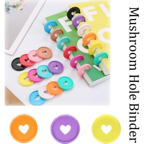 12pcs 28mm Plastic Binding Ring Mushroom Hole Heart Loose-leaf Binding Button DIY Book Loop Loose-leaf Binding Ring Disc Buckle