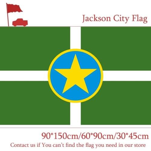 15PCS Flag Jackson City Flag Of Mississippi State 90*150cm 60*90cm Flag 3x5ft Polyester 30*45cm Car Flag