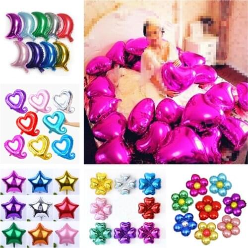 18 Inch Red Gold Star Foil Helium Balloon Heart Helium Balloon Inflatable Air Ball Birthday Party Decoration Kid Wedding Balloon