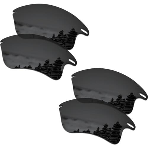 SmartVLT 2 Pairs Polarized Sunglasses Replacement Lenses for Oakley Fast Jacket XL Stealth Black and Stealth Black