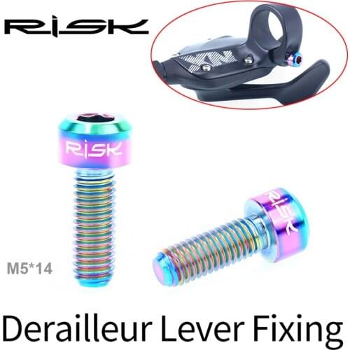 2Pcs M5*14MM Bike Derailleur Lever Fixing Bolts TC4 Titanium Alloy Ultralight Road MTB Brake Lever Fixed Bolts Cycling Parts