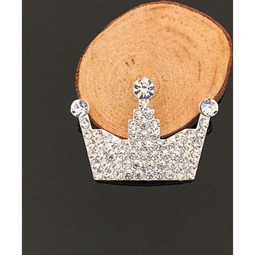 2016New 50Pcs Full Crystal Crown Rhinestones Button Three Stars Queen Crown for DIY Accessory HZ26