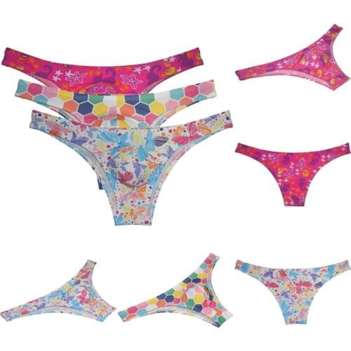3-PCS Mens Bikini Small Briefs Cheeky Attractive Briefs Low-rise Trunks Underwear