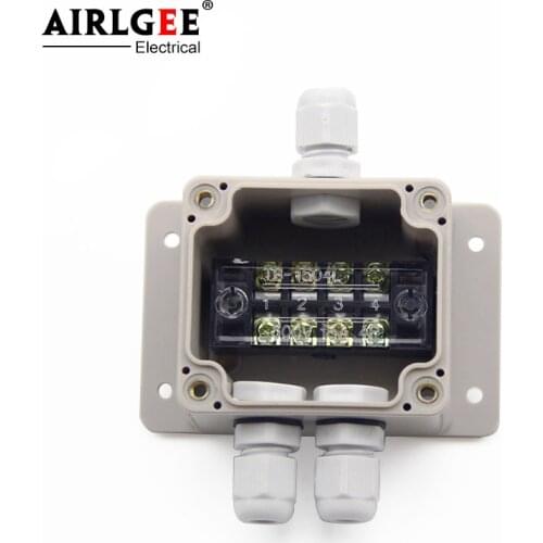 63 * 58 * 45mm 1 Inlet 2 Outlet terminal box with ear plastic waterproof junction box IP66 junction box wiring box