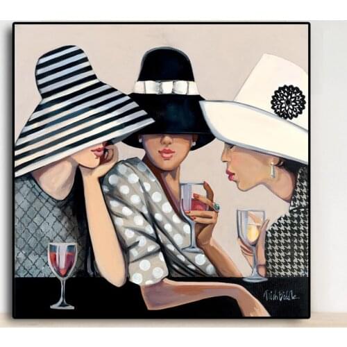 American Women Portrait Canvas Painting Posters And Prints Scandinavian Wall Picture for Living Room Cafe Bar Decor