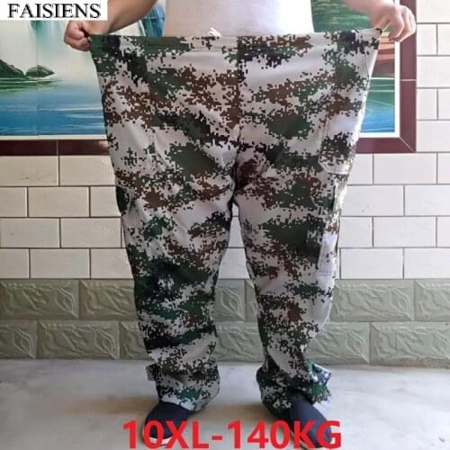 9XL 10XL Large Size Mens Cargo Anti-Wear Pants Elastic Waist Plus Size 8XL Army Green Out Door Military Work Lumberjack Pants