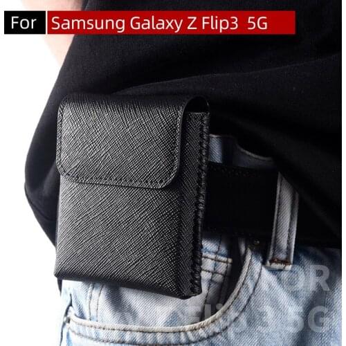 Genuine Leather Case Pouch New Case For Samsung Galaxy Z Flip 3 Case Pouch Bag For Galaxy Z Flip3 5G Case