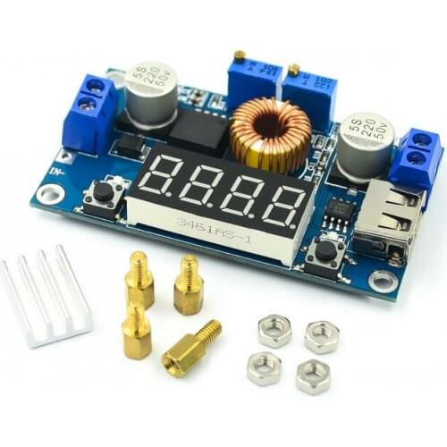 DC-DC 5A Digital LED Drive Lithum Battery Charger Module CC/CV USB Step Down Buck Converter With Voltmeter Ammeter