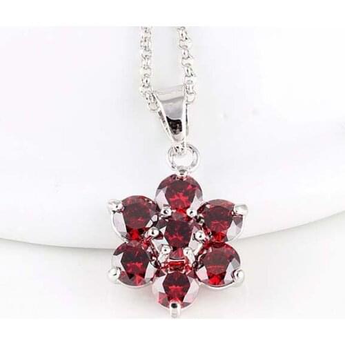 AAA grade zircon flower-shaped rhodium Multi Pendant