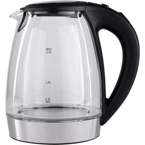 2L Electric Glass Kettle 2000W Fast Boiling Tea Coffee Pot with Blue LED Light
