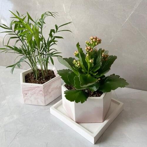 13.2 cm Hexagon Flower Pot Concrete Silicone Mould Big Flowerpot Mold For Handmade Succulent Plants Cement Tray Mould