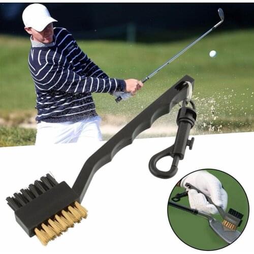 Golf Brush Groove Ball Cleaner Kit Tool Golf Brush Bristle Training Brass Cleaner Sided Nylon Sports 2 Aids Outdoor Wires G R2Y0