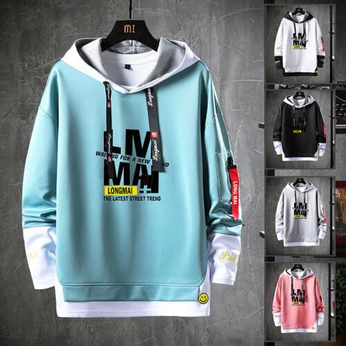 Harajuku Sweatshirts Men 2021 Japanese Style Hip Hop Casual Streetwear Letter Printed Pullover Male Dropped Shoulder Hoodies