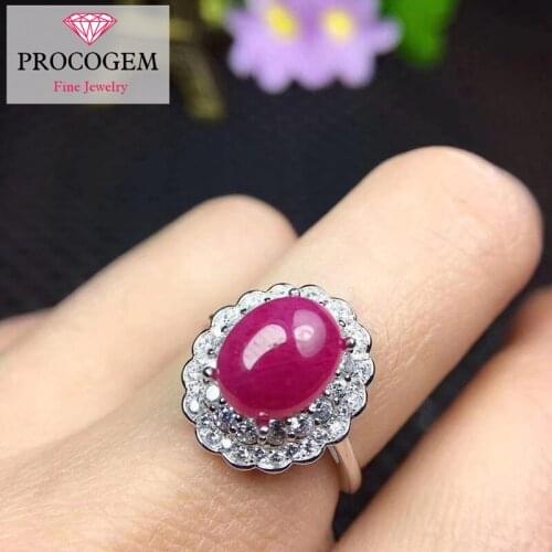 Natural Red Ruby Rings 7x9mm 2.5Ct 100% Polished Genuine Gems Classic Oval Rings for Women Fine jewelry 925 Sterling silver #358
