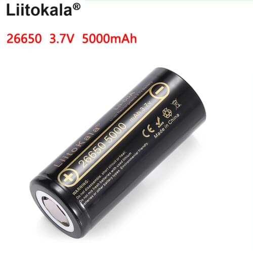 LiitoKala 26650 5000mah Li-ion Rechargeable Battery Lii-50A 3.7v 26650-50A battery for flashligh Electric vehicle Tricycle