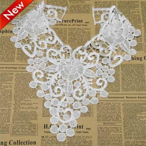 Patches fabric collar Trim Neckline Applique for dress/wedding/shirt/clothing/DIY/craft/Sewing flower Floral lace dots chain