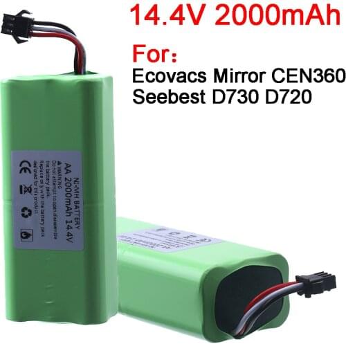 Ni-MH 14.4v 2000mAh Battery for Seebest D730 D720 Ecovacs Mirror CEN360 Vacuum Cleaner Robot replacement battery Parts
