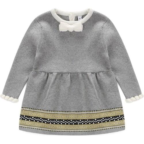 New Spring and Autumn Style toddler girl winter clothes princess dress Long Sleeve Sweater Baby girls dress
