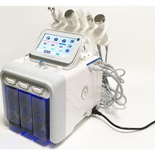 New 6 in 1 Water Oxygen Jet Peel Facial Skin Cleaning Cold Hammer RF Face Lift Hydro Dermabrasion Skin Scrubber Spa Machine