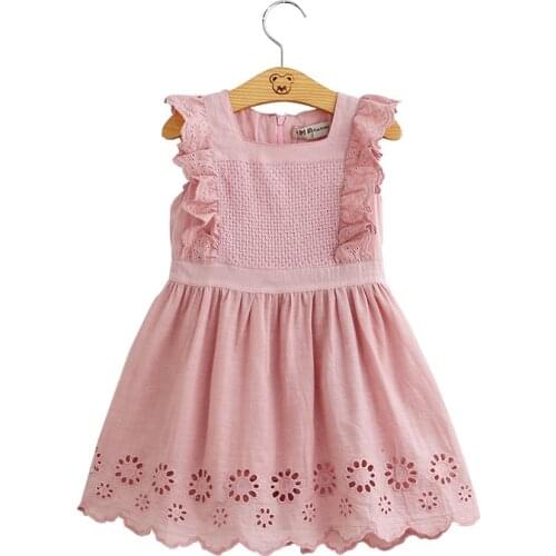 Baby Girl Dress Children Embroidery Princess Pink Dress Baby Girls Summer Dresses Birthday Gift