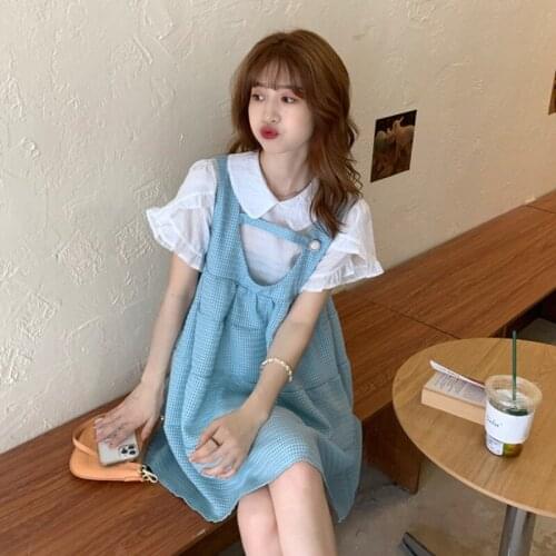 Dresses for Women Age Reduction Strap Dress Female Summer 2021 New Skirt Design Sense Niche Korean Version Was Thin Short Skirt