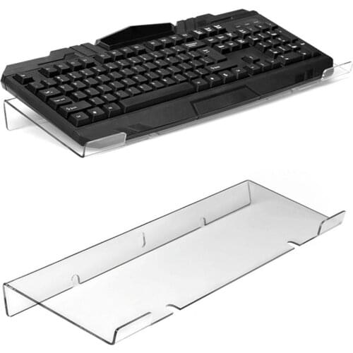 Transparent Acrylic Computer Keyboard Holder Clear Tilted Keypad Stand for Office Home School