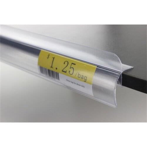90cm PVC clear glass wood shelf edge cover shelf channel guard data strip shelf talker clamp price sign clip label holder strip