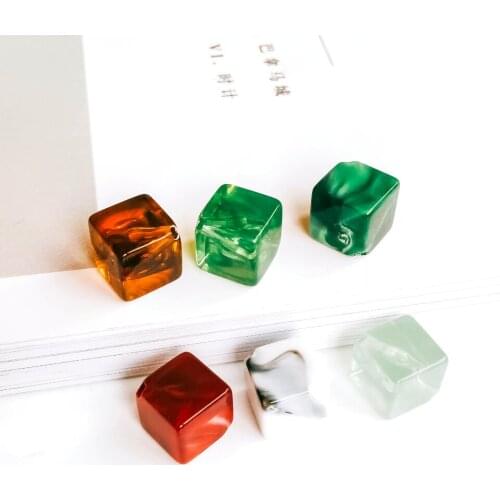 Multicolors Square Beads Bracelet Eardrop Pendant Accessories Necklace Charms Jewelry Components Diy Material 10mm 20pcs