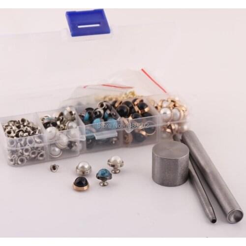 Mix Color Unique Design 10mm Metal Double Cap Garment Rivets 90sets and 3 sets Supporting Tool decoration Accessories