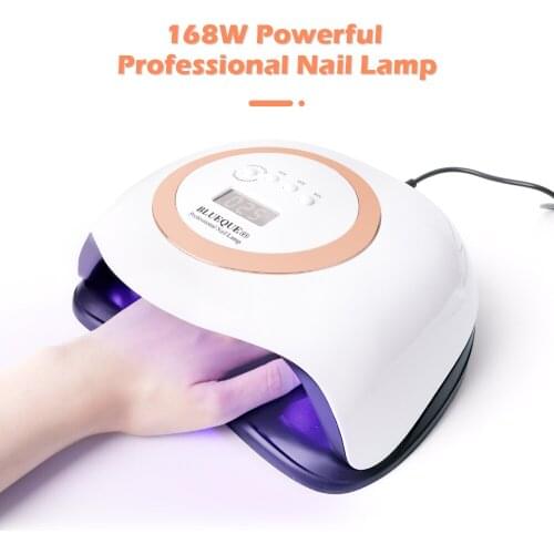 LED Nail Lamp for Manicure 168W Nail Dryer Machine UV Lamp For Curing UV Gel Nail Polish With Motion sensing LCD Display