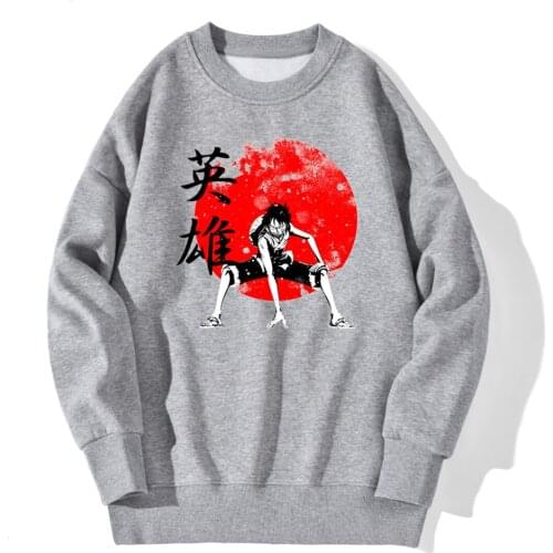 My hero Academy Drop shoulders Sweatshirt Mens Fashion Harajuku Tops Hip Hop Clothing Round Neck Casual Retro Supoleron Hombre