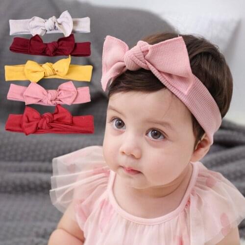 Baby Headband Bows Knot Girl Summer Hair Accessories for Children Traceless Soft Turban Infants Party Headwrap Hairband 1PC