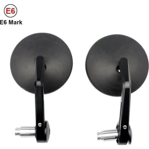Universal Motorcycle Bar End Mirrors Black Cafe Racer Motorcycle Rear View Mirror For 600 Bandit Buell BMW G310R Piaggio Zip