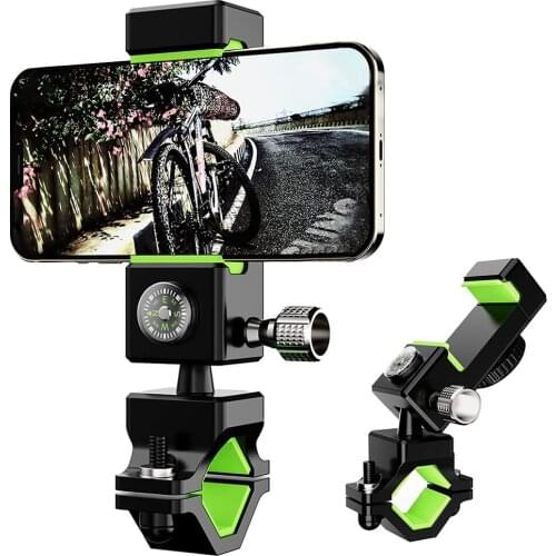 Universal Bicycle Motorcycle Handlebar Mount Bracket Motorbike Phone Holder Stand with Compass Smartphone Bracket