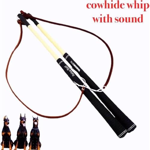 High Quality Dog Whip Dozen Dog Stick Cowhide Whip With Sound Durable Pet Training Tool Dog Toys Dog Training Supplies