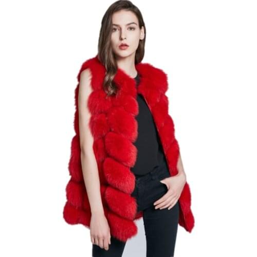 Womens winter real fur coat high quality natural fox fur vest fashion luxury warmth sleeveless explosion