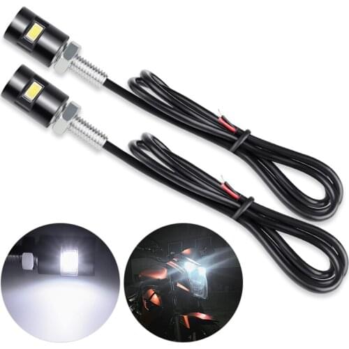 1 Pair motorcycle universal modified LED license plate screw light electric 12V car motorcycle eagle eye lamp decorative light