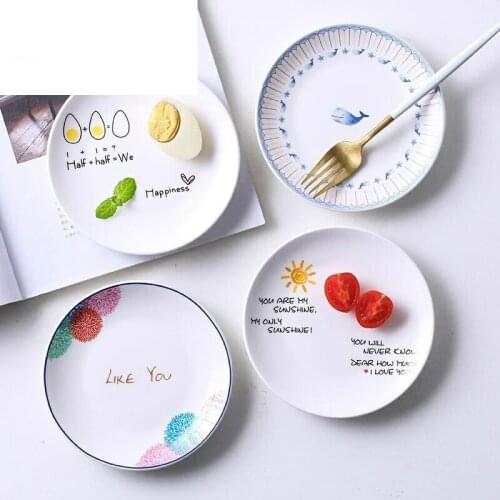 1pc Flower Shaped Dinner Plate European Style Ceramic Afternoon Dishes Gold-rimmed Dinnerware Pasta Plate Dish 6 inch