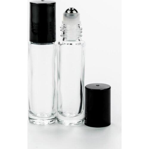 10ml 1 3 oz Roller Perfume Bottles Clear Essential Oil Glass Bottles With Metal Roller Ball LX2659